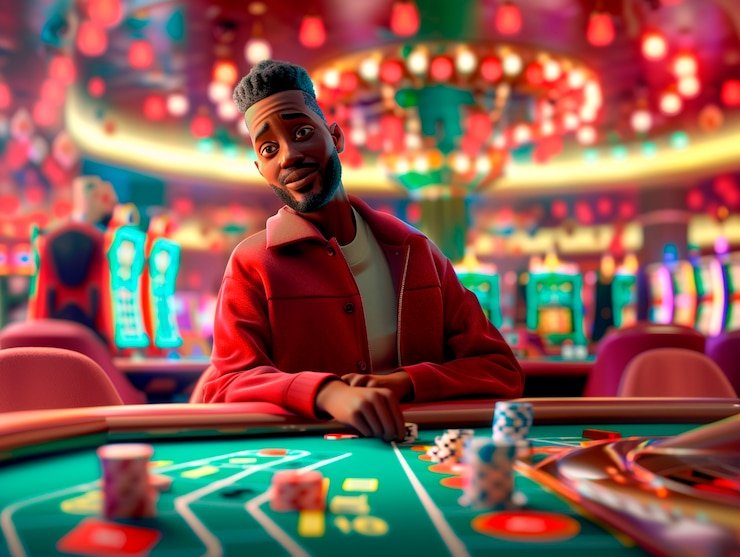 Antarmuka meja Texas Poker koy toto dengan kartu komunal dan pilihan aksi pemain
